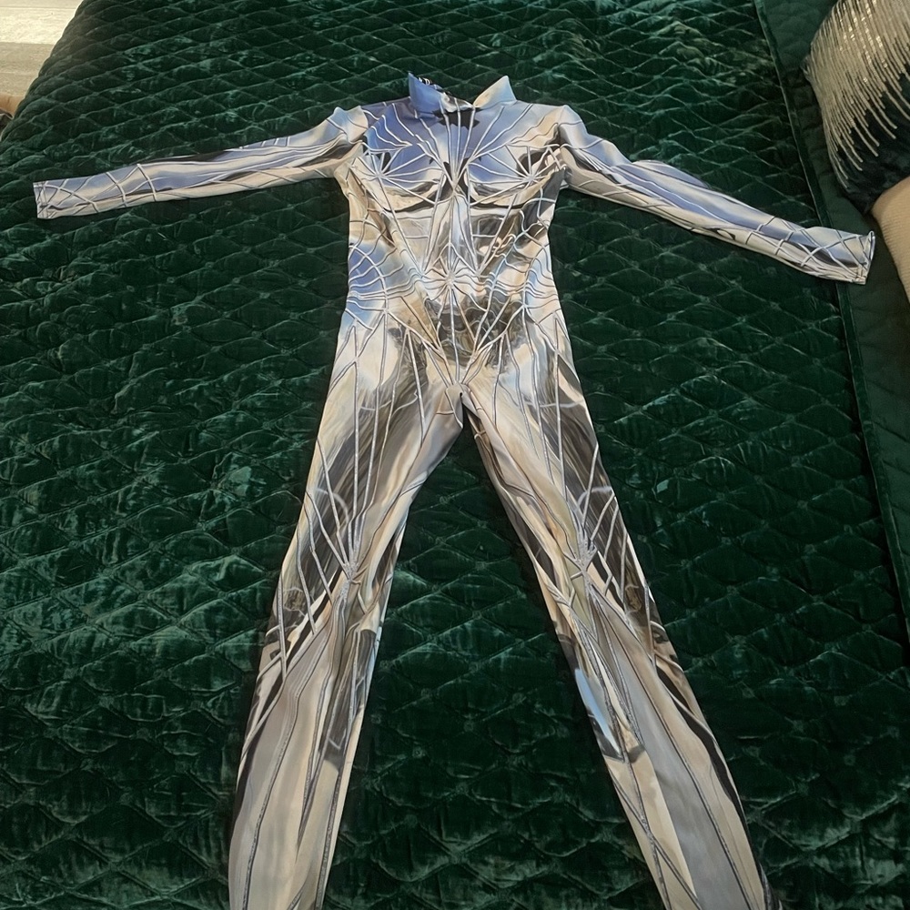 Silver Geometric Women's Jumpsuit